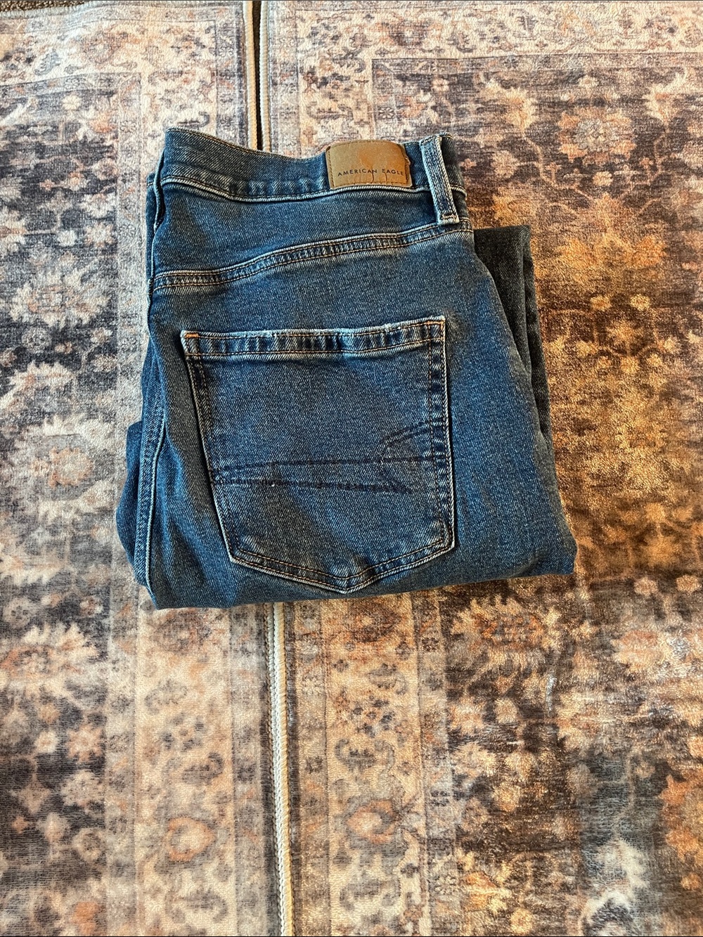 American Eagle Outfitters Women's High-Rise Jeans in Indigo Blue Denim